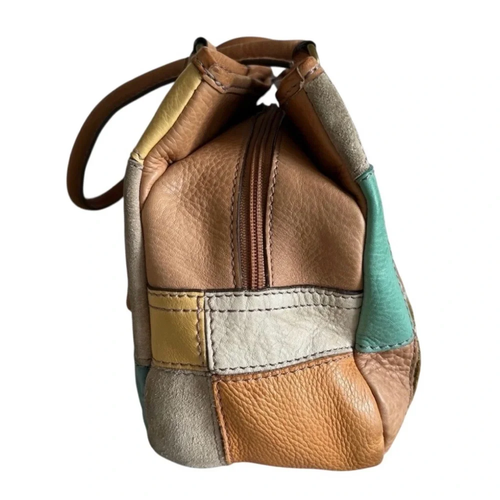 Fossil Rare Vintage Patchwork Leather & Suede Bag - Multicolor - Picture 4 of 9